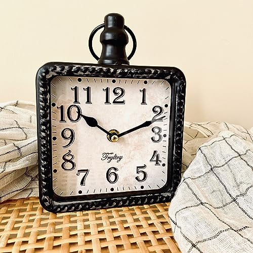 Tryltry BLACK RECTANGLE Retro Rectangle Small Wall Clock thumb #5