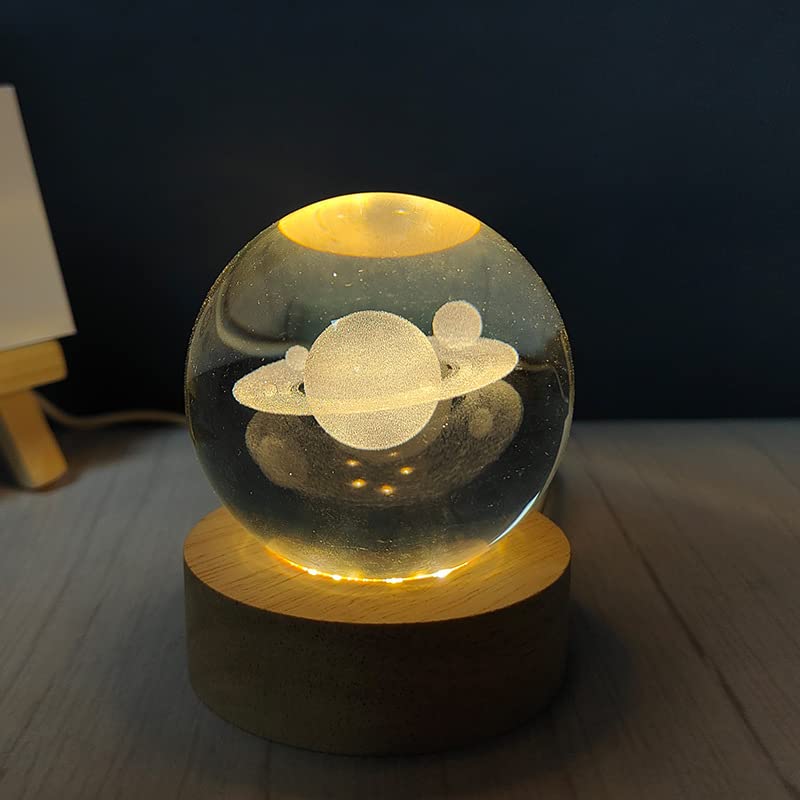 Engraved crystal ball night light creative bthday gift for gls, boys, glfriends, friends, classmates, and classmates Planet - Night Light USB Night Light Ornament YUSASHOP