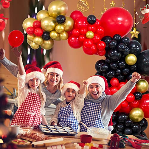 157Pcs Red Black Balloon Garland Arch Kit, Large Small Medium Metallic Gold Diy Balloons for Baby Shower Party Birthday Wedding Graduation Decorations by ZBYDNG - Used condition - Image 6