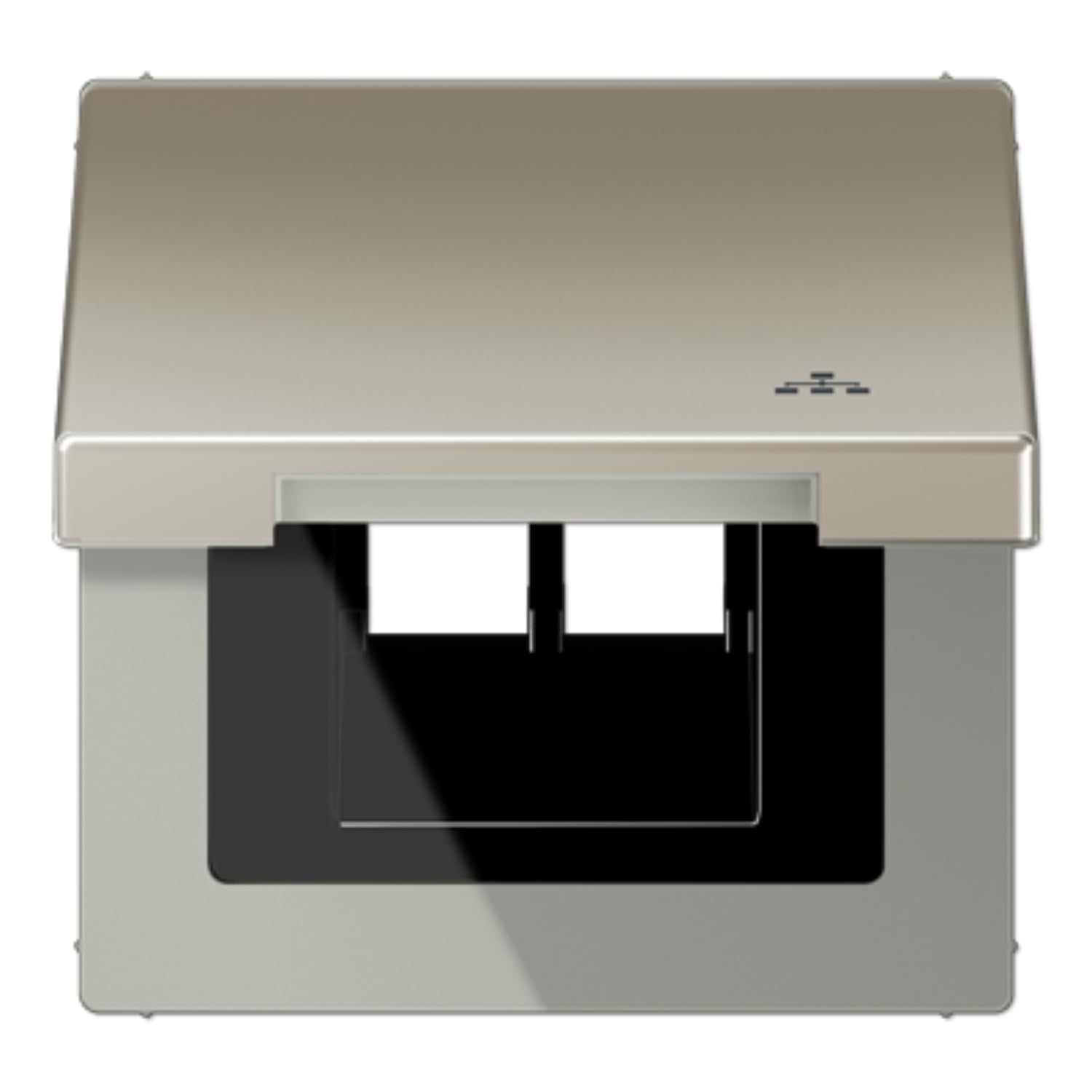 Couvercle rabattable JUNG ES2990KLLAN symbole LAN LS en acier inoxydable