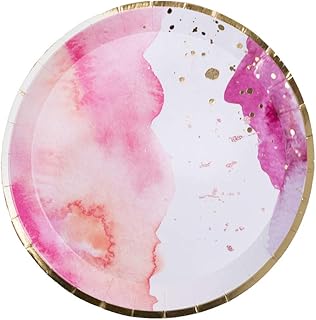 Jollity & Co Party Supplies | Pretty in Pink Dessert Plates | Great For Easter, Baby Showers, Bridal Showers, Event And Birthday Decorations | Paper, 8 Pack