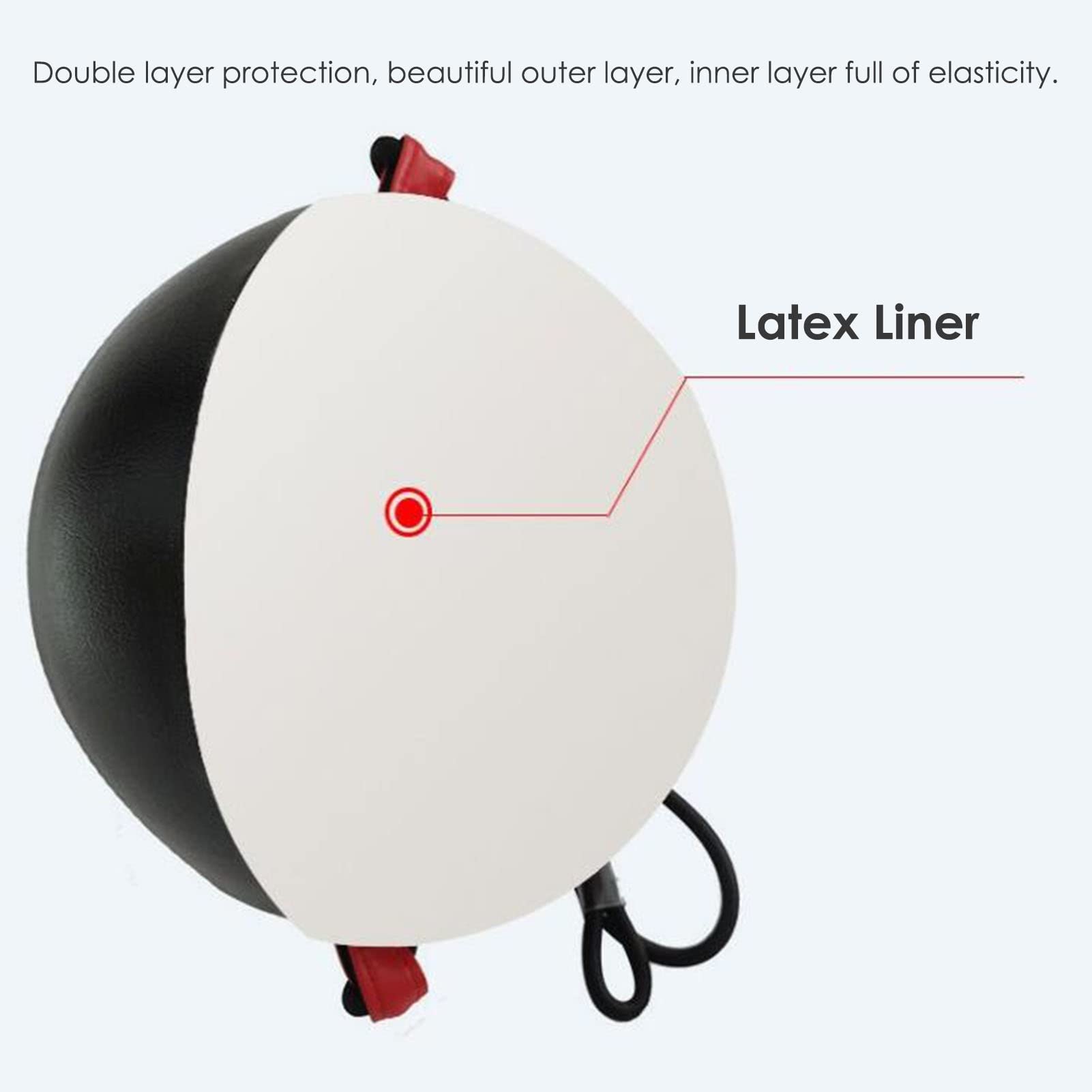 Hängender Punchingball aus Leder mit Zwei Enden, Verstellbarer Boxball mit aufblasbarem Reflexball und Pumpe, Speed Bag für Erwachsene und Kinder