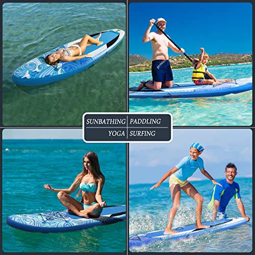 Peakpath Inflatable Stand Up Paddle Board (6’’ Thick) with Premium SUP Accessories&Bag,Bottom Fin for Paddling,Surf Control,Non-Slip Deck,Leash,Paddle and Two-Way Hand Pump|Youth&Adult Standing Boat - Thumbnail 6