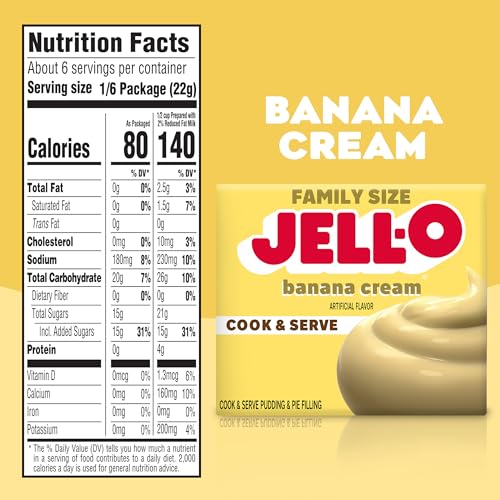 Image of Jell-O Cook and Serve Banana Cream Pudding, 4.6 oz Box