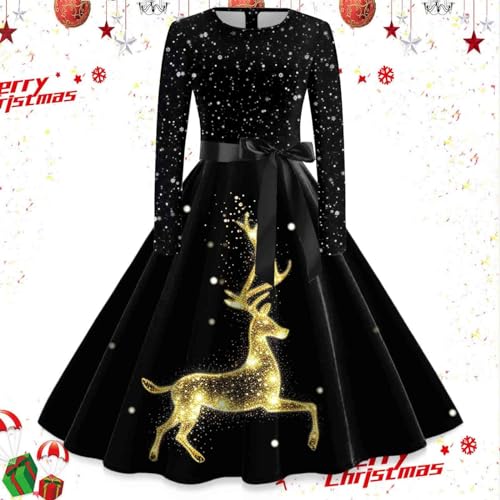 Robe de soirée col rond et manches longues textile fluide infroissable - 2