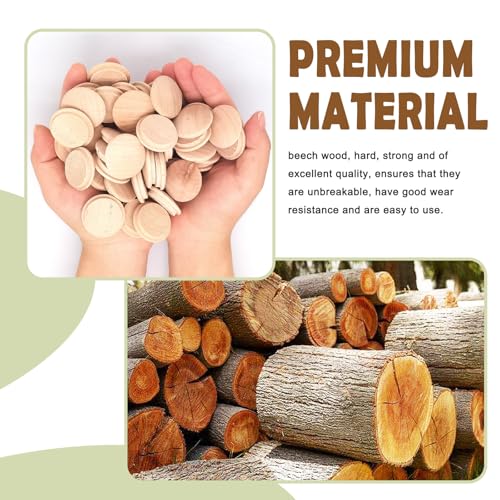 Image of 50pcs 30mmx25mm /1.1''x1''(Cover DiaxHole Dia) Stair Plugs,Beech Wood Screw Hole Covers,Button Top Screw Hole Plugs,Decorative Wooden for Woodworking
