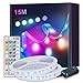 Led Chambre 15M(2x7.5M) Ruban Led Multicolore Bande LED 5050 RGB Lumiere Led, Led comarquée Mexllex x Nallee avec Télécommande à 44 Touches pour Noël Maison Chambre Cuisine