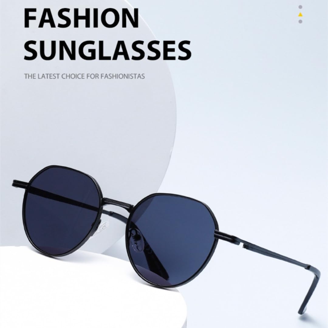Occhiali da sole rotondi vintage montatura in metallo stile retrò classico protezione UV400 occhiali da sole alla moda per uomo e donna.