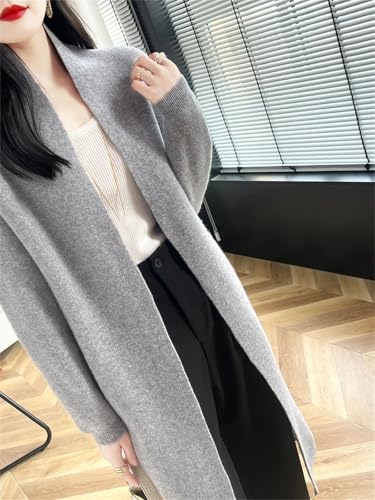 Women's 100% Merino Wool Long Cardigan Long Sleeve Open Front Loose Knit Sweater Office Soft Comfortable Coats2