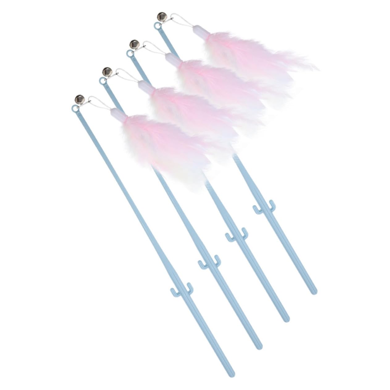Kisangel 20pièces Canne à Interactive pour Chat avec Plumes Et Clochettes Jouet Feutre pour Exercice Et Combattre Ennui des Chats Intérieur
