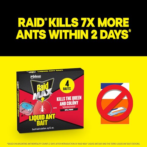 Image of Raid MAX Liquid Ant Bait - Ant Traps Indoor and Outdoor Use - Insect Repellent & Pest Control That Kills Ants Where They Breed - 12 Count