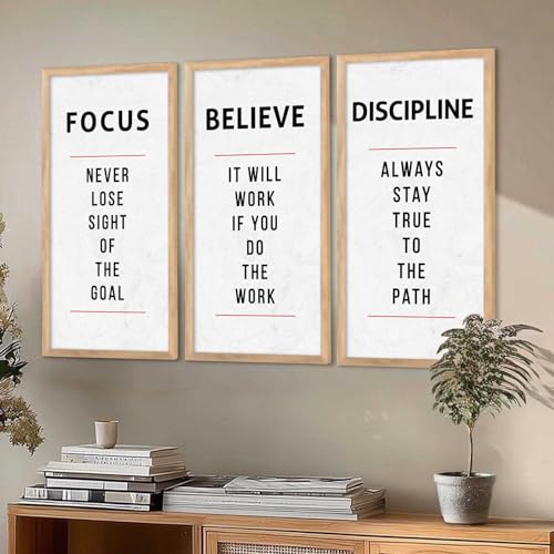 Image of kotart - Motivational Quotes Wall Art For Office Decor Living Room | Motivational Quotes Poster With Frame | Quotes Wall Hanging Painting For Wall Decor Set of 3 (10x19 inch, A)