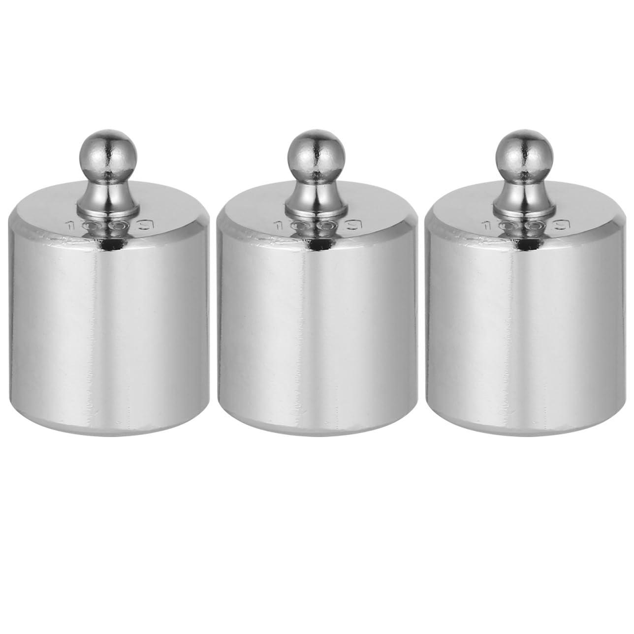 Juego de 3 Pesas de Calibración de 100g para Básculas Electrónicas, Acero Cromado Superficie Lisa y Pinzas Incluidas para Calibrar Balanzas Digitales