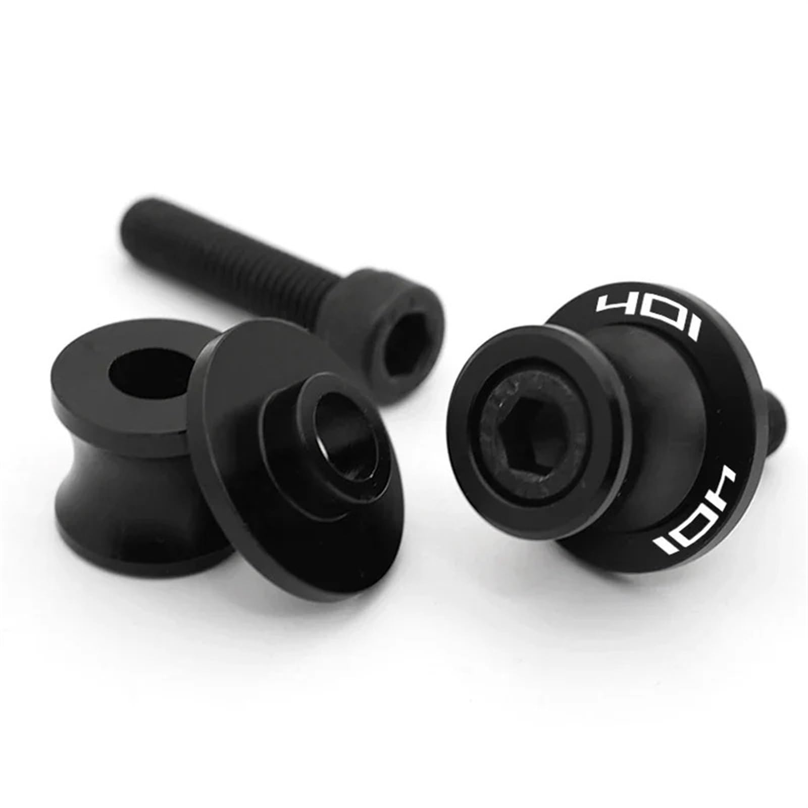 Passend for Husqvarna Svartpilen 401 701 125 250 Motorrad CNC Aluminium M10 Schwingenspulen Schieberständerschraube 10MM Schrauben Zubehör Hinterer Kipphebel mit Gewinde(Black-401)