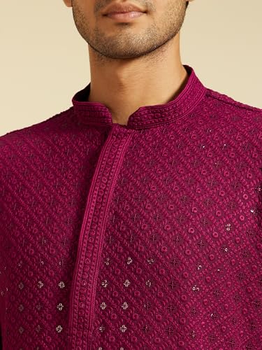 Image of DIWAS BY MANYAVAR Men's Viscose Embroidered|Sequined Kurta (1pc)