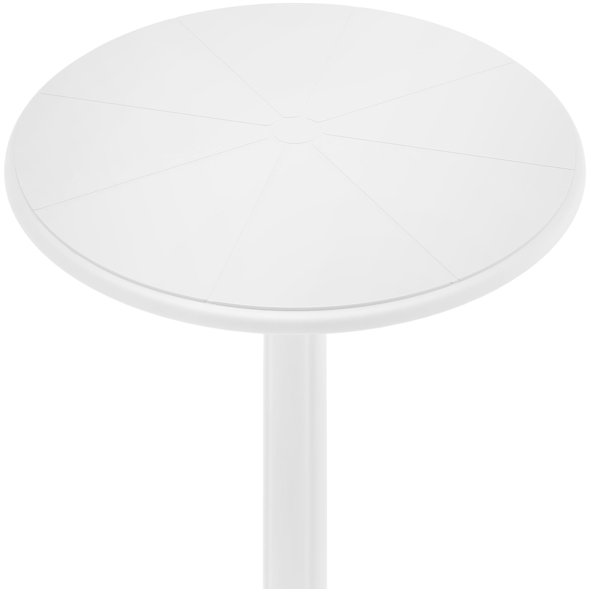 CLP Stehtisch wetterfest stabil Tomas, Gartentisch rund Ø 60 cm Höhe 107 cm, Outdoortisch Polypropylen UV-beständig Winterfest, Farbe:weiß