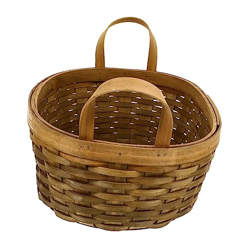 Vaguelly 1PC Handheld Storage Basket for Home Decor Elegant Egg and Bread Basket Natural Material Tabletop Organizer for Kitchen Living Restaurant Cafe Use