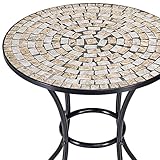 Modell Bilbao Deuba Mosaiktisch Gartentisch Bilbao Ø 60 cm Rund Handgefertigte Mosaik Gestell Wetterfest Balkontisch Bistrotisch Kaffeetisch Garten Tisch