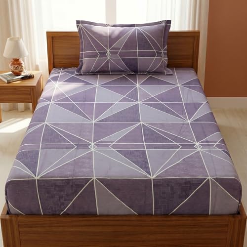 Image of Mafatlal 125 GSM Merino Single Size Bedsheet with Pillow Cover | 90 x 60 Inches | Soft, Breathable & Lightweight | Wine