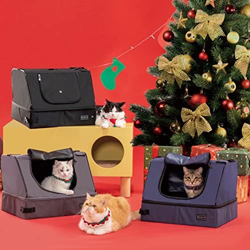 Petsfit Portable Cat Litter Box,Travel Lightweight Litter Boxes for Cats, Washable with Top Handle