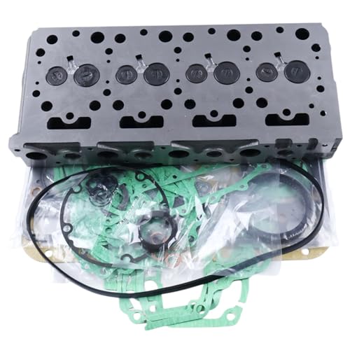 Image of ZTUOAMUA Complete Cylinder Head 15422-03040 with Full Gasket Set 19223-99353 for Kubota V1702 Komatsu 4D82 Engine KH90 Excavator L2852 L355SS Tractor Bobcat 733 743 1600 Wheel Loader