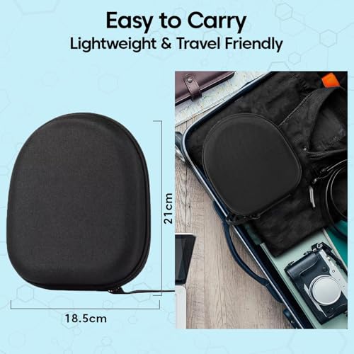 Image of Sounce Hard EVA Case for Realme Buds Neckband Wireless 3 Neo, Wireless 5 ANC, Wireless 3, 5 Lite, Shockproof Travel Pouch for Bluetooth Earphones (Black)