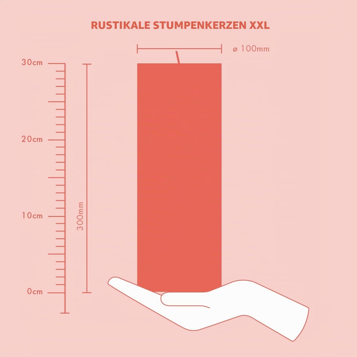 Bolsius Rustikale Stumpenkerze XXL - Elfenbein - 4 Stück - 30 x 10 cm - Deko Haushaltskerzen - Länge Brenndauer 200 Stunden - Geruchlos - Enthält Natürliches Pflanzenwachs - Ohne Palmöl