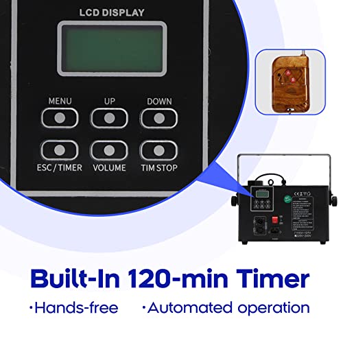 Tcfundy 1500W Fog Machine With 16 Led Lights, Haze Machine 10000Cfm With Timer Continuous Spray, Halloween Smoke Machine Stage Effect Dmx Hazer, W/Remote Control, For Party Wedding Disco Performance #TOP4