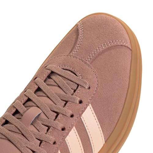 Image of adidas Womens Vl Court Bold Lace Up Sneakers Shoes Casual - Pink