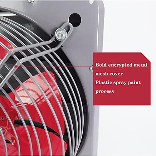 Ventilador de ventilación mural con persianas y malla metálica, ventilador de escape potente de 12 pulgadas, para hogares e industria, 110W, 1670CFM miniatura 4