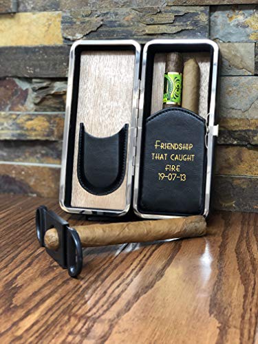 Personalized Leather Folding Cigar Case Custom Engraved4