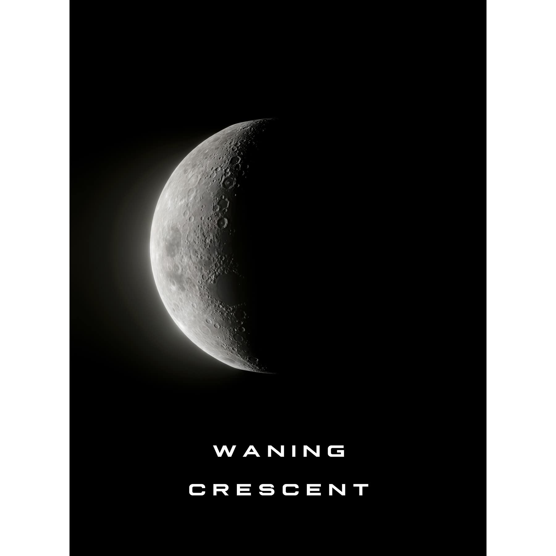 Artery8 Phases of the Moon Astronomy Waning Crescent Lunar Space Poster Large Wall Art Poster Print Thick Paper 18X24 Inch
