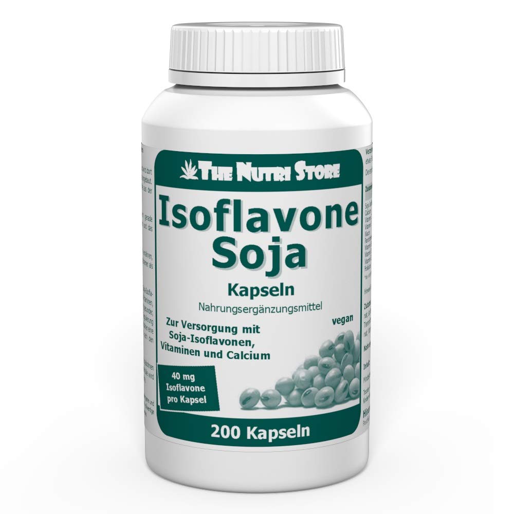 Isoflavone Soja 40 mg vegane Kapseln 200 Stk. - Zur Versorgung mit Soja-Isoflavonen, Vitaminen und Calcium