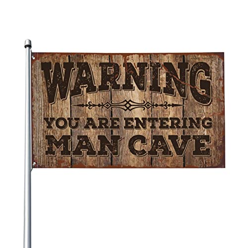 Drapeaux de jardin Avertissement Man Cave pour deco patio extérieur et terrasse