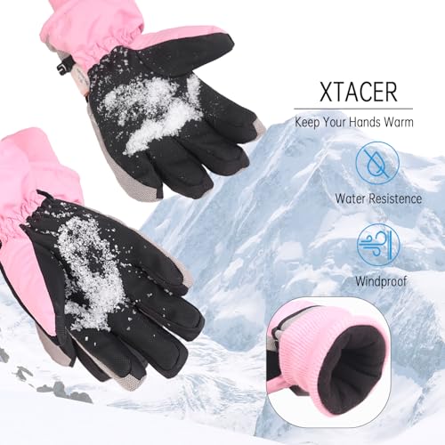 XTACER Kids Ski Snow Gloves Snowboard Winter Warm Cold Weather Gloves for Boys Girls Children - Image 3