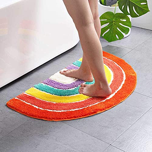 Tapis de salle de bain semi-circulaire arc-en-ciel Cover