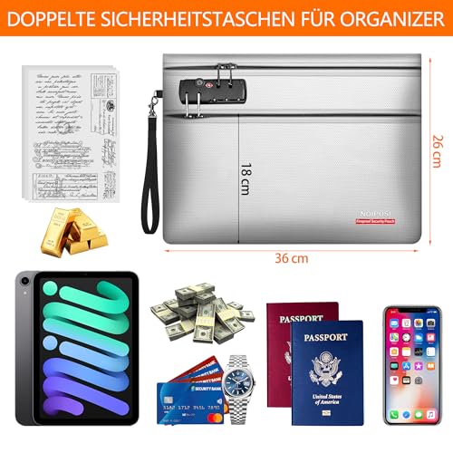 Bolsa para documentos ignífuga ideal para proteger dinero y pasaporte en el hogar 4