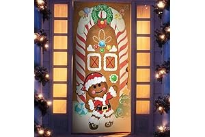 JOYIN Gingerbread Man Door Cover with Christmas Patterns