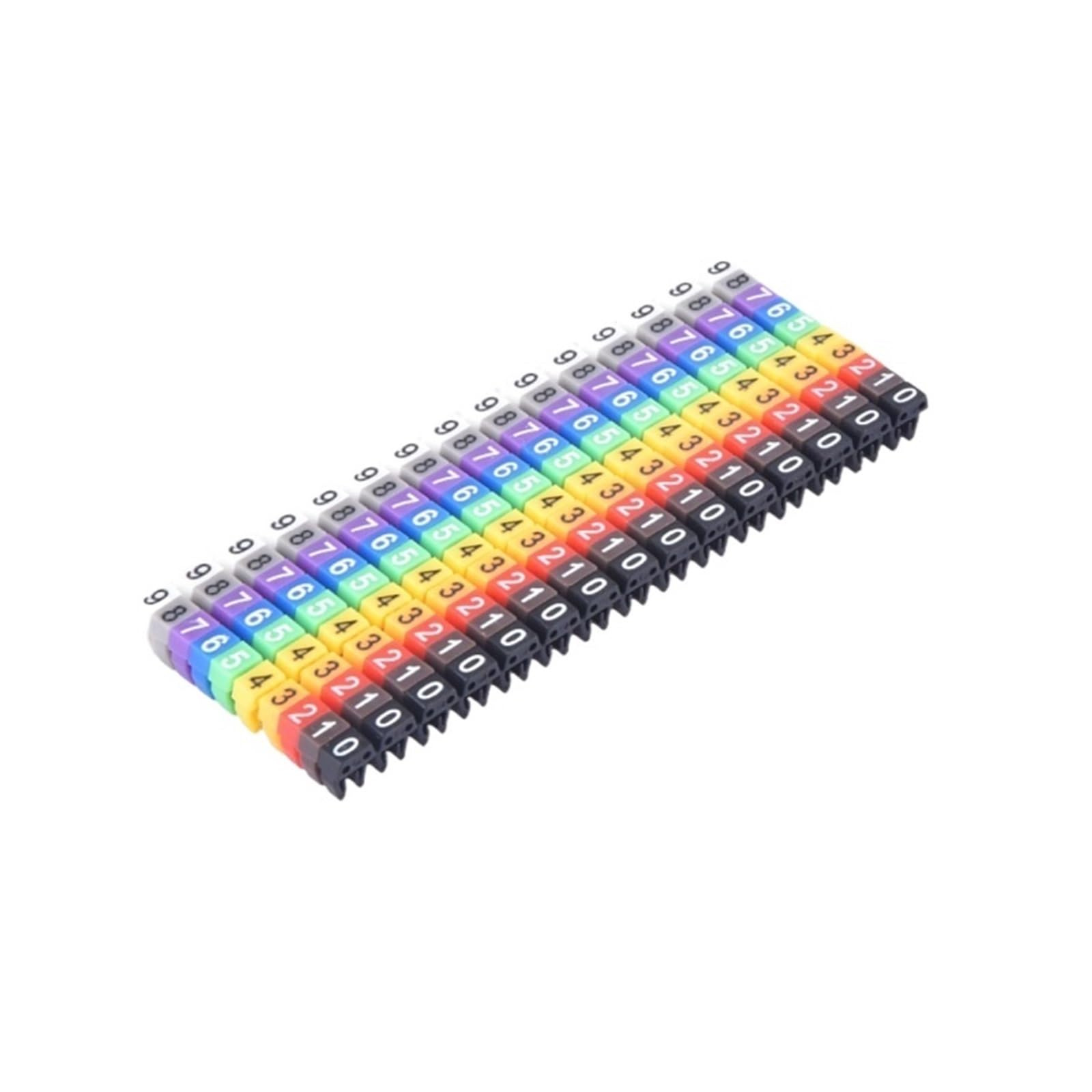 Cable Markers,Wire Marker,100/150 Pcs Colourful C-Type Number Tag Label Network(M 0(1.5mm)150pcs)