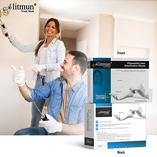 ALITMUN ProCare Latex Examination Hand Gloves, Pack of 100, Large Size, Medical Disposable Gloves Non-Sterile and Less Powdered, White, Surgical Gloves (Image - 2)