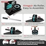 VINSGUIR Ab Roller Wheel, Abs & Core Workout Equipment for Home Gym with Knee Pad Accessories, Abdominal Wheel for Full-body Strength Training - Image 5