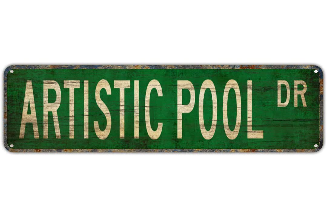 ARTISTIC POOL DR Vintage Tin Signs Art Plaque Aluminum for Bedroom Kitchen Garden Wall Bar Club Coffee Hanging Home Decor 4x16 Inch