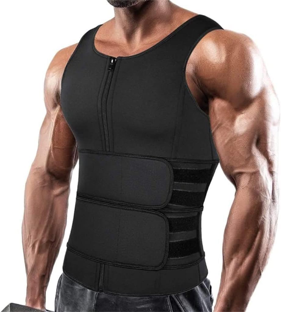 Waist Support Vest Back Men Trainer Trimmer Belt Gym Protector Loss Sports Body Shaper Corset (Color : Black, Size : XL)