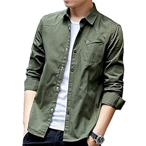 [Amyni] シャツ メンズ 長袖 半袖 カジュアル 無地 オックスフォード シャツ メンズ カジュアル コットン シャツ メンズ