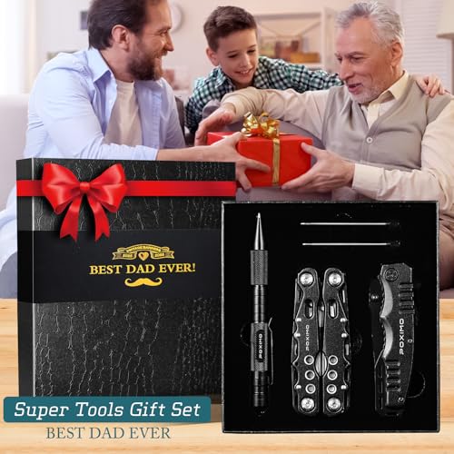 Multitool Gifts for Father, Dad Gift Set with 14 in 1 Multi-tool Pliers, Pocket Knife & Tactical Pen | Premium EDC Survival Kit for Camping, Car Emergency | Unique Practical Gift for Father Dad Him - Image 3
