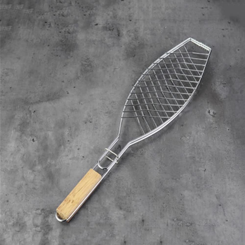 Siatka do grilla Pieczona ryba Kaczka Klip do mięsa Grillowana sieć na ryby Grillowana siatka do hamburgerów Narzędzie do grillowania ze stali nierdzewnej Żelazny kosz (rozmiar: jeden rozmiar)