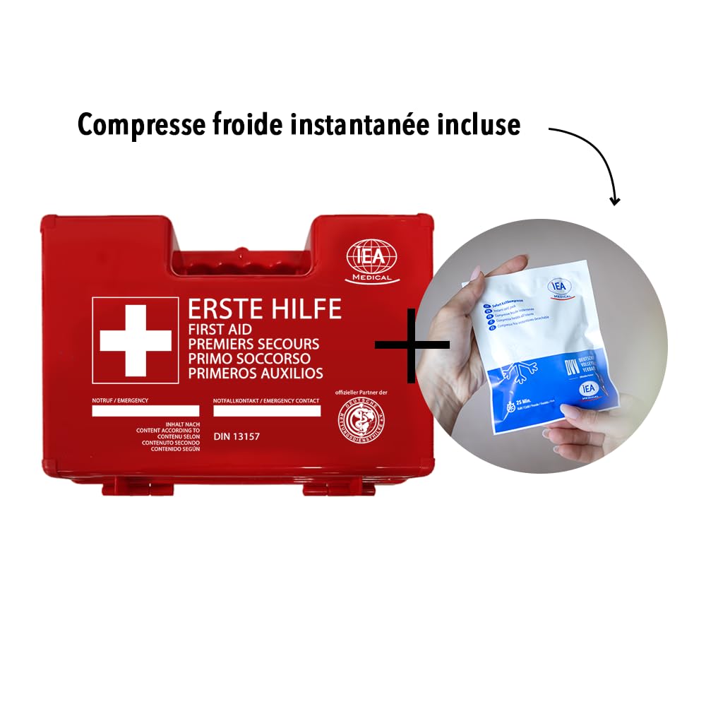 IEA Medical Kit de premiers secours DIN 13157 professionnel robuste pour entreprise bureau atelier