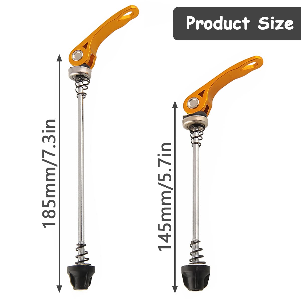 Paire D'attaches Rapides AMIGO Noires 140-150mm Pour Roues De Vélo VTT VTC Route