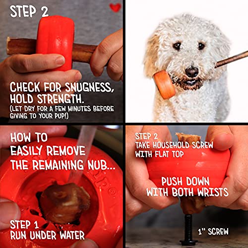 Bully Stick Halter für Hunde - Große Größe - Interaktives Hundespielzeug, Hundeleckerlihalter, Slow Feeder, Leckerli-Spender, Kauspielzeug und Hundesicherheitsvorrichtung