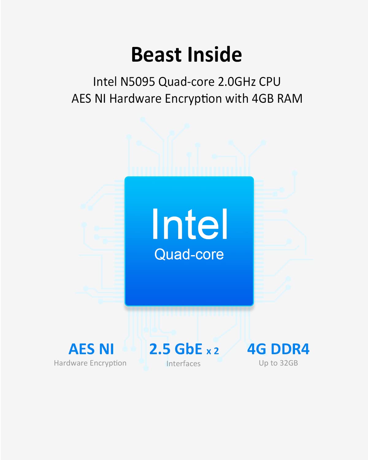 TERRAMASTER F4-423 NAS de Alto Rendimiento de 4 bahías para SMB con CPU de Cuatro núcleos N5105/5095, Memoria DDR4 de 4 GB, 2 Puertos de 2,5 GbE, Servidor de Almacenamiento en Red (4bay(F4-423))